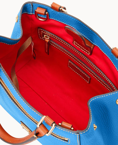 Pebble Grain Small Zip Satchel