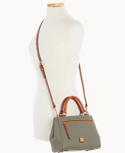Pebble Grain Small Zip Satchel