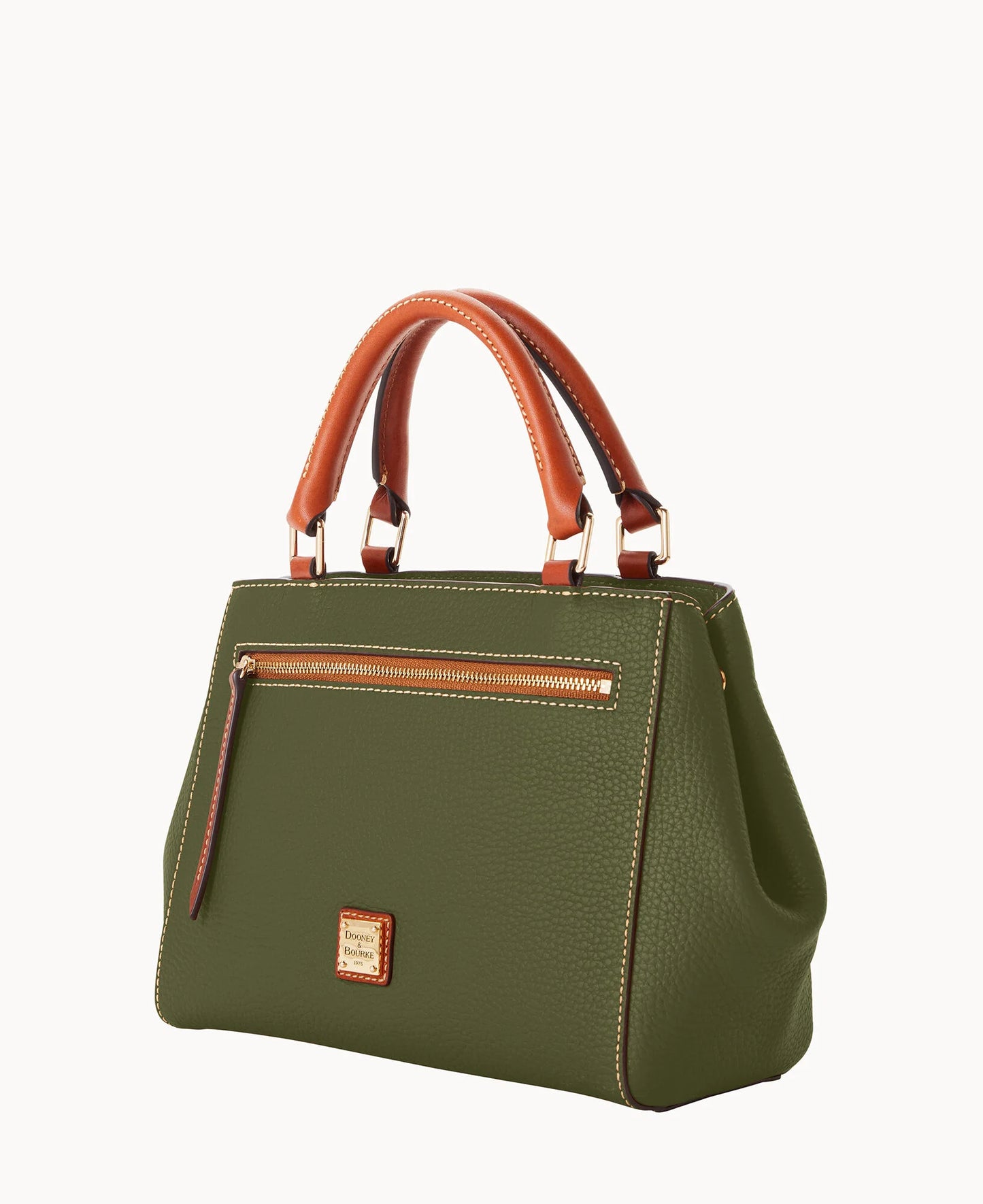 Pebble Grain Small Zip Satchel