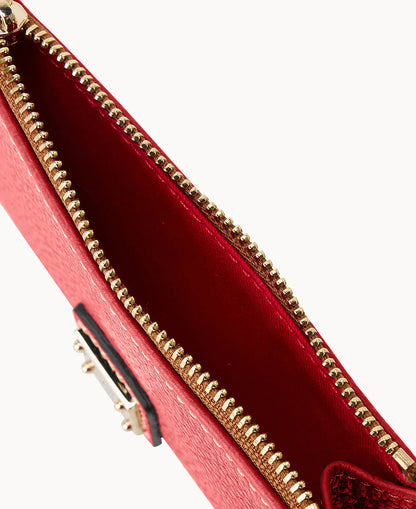 Pebble Grain Zip Credit Card Case