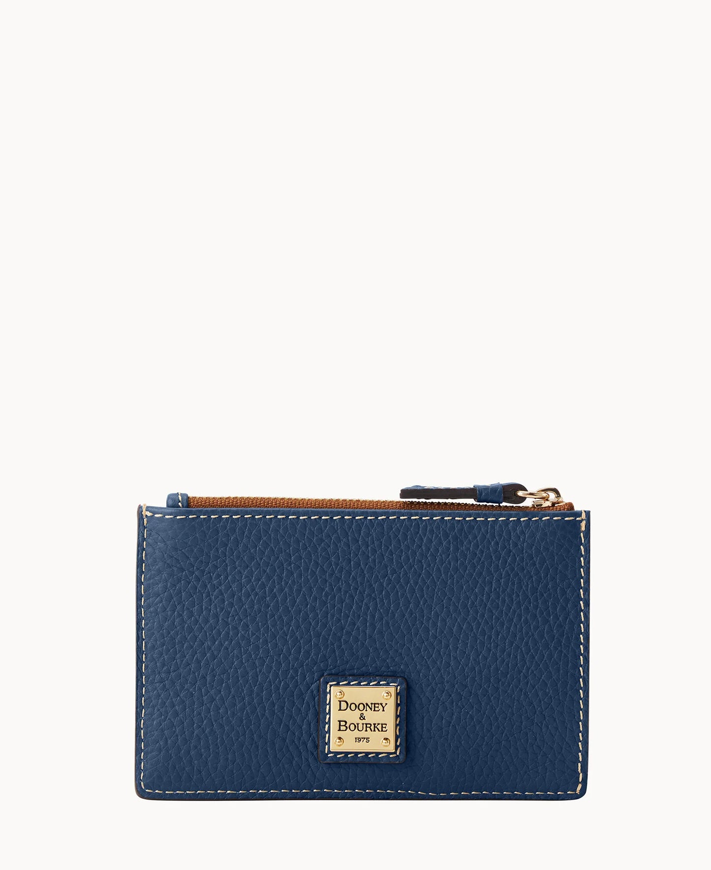 Pebble Grain Zip Credit Card Case