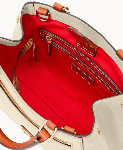 Pebble Grain Small Zip Satchel