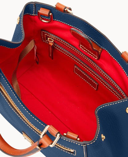 Pebble Grain Small Zip Satchel