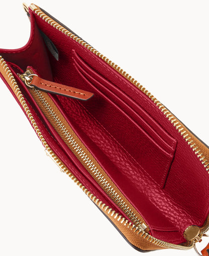 Pebble Grain Folded Zip Wristlet