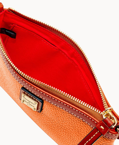 Pebble Grain Large Slim Wristlet