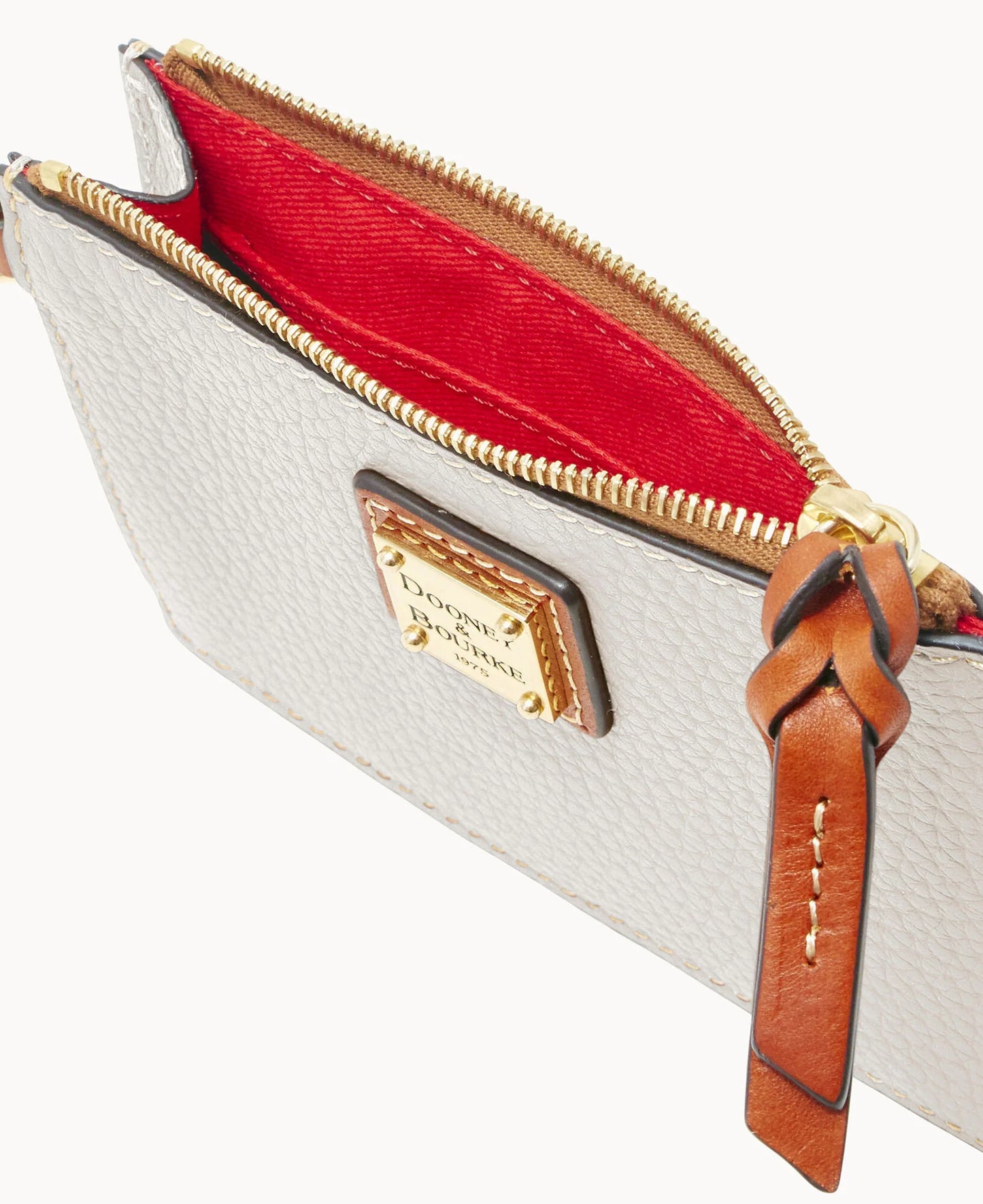 Pebble Grain Zip Top Card Case Wristlet