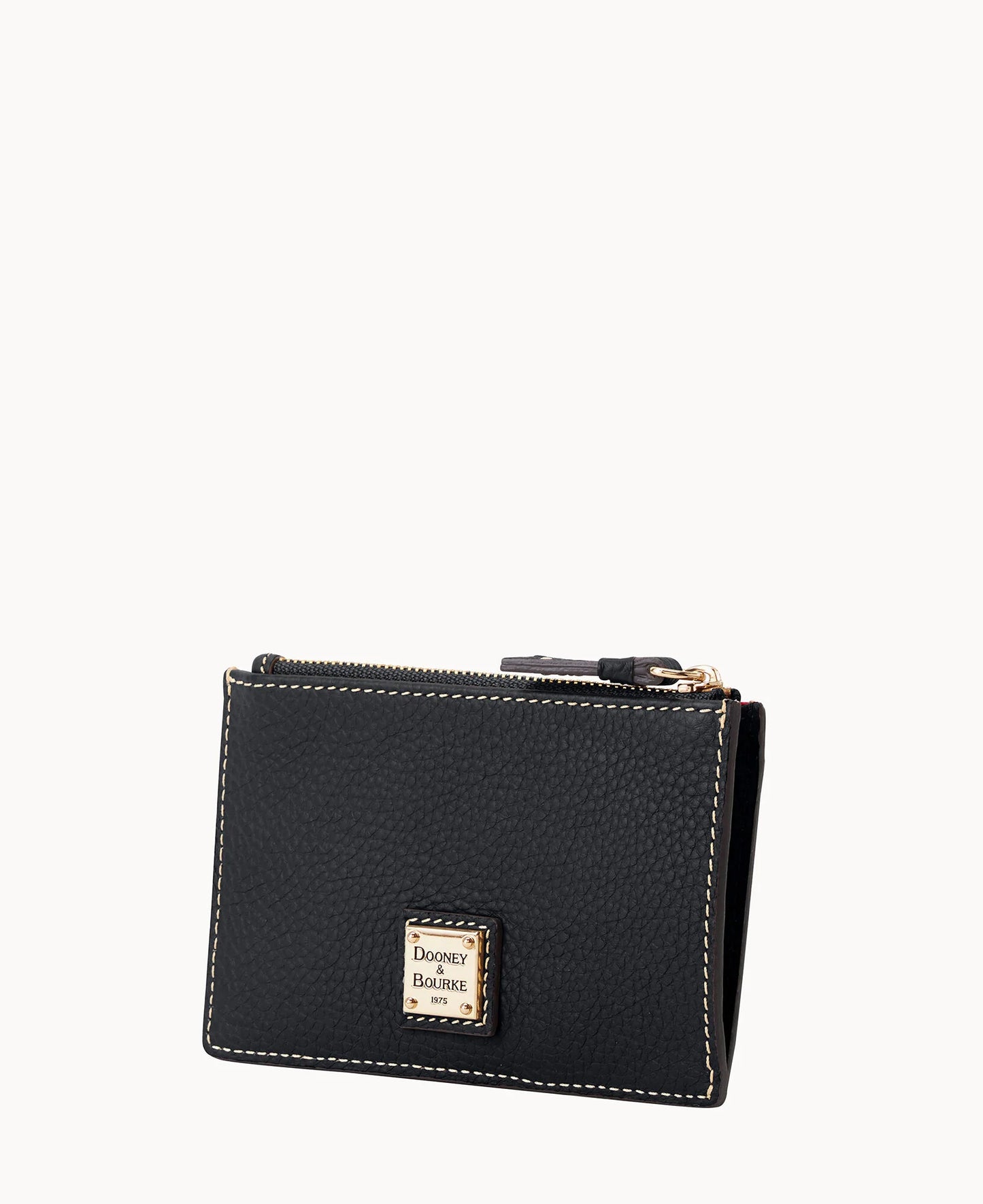 Pebble Grain Zip Credit Card Case