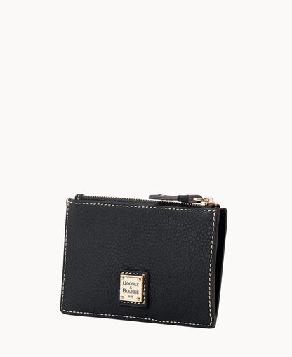 Pebble Grain Zip Credit Card Case