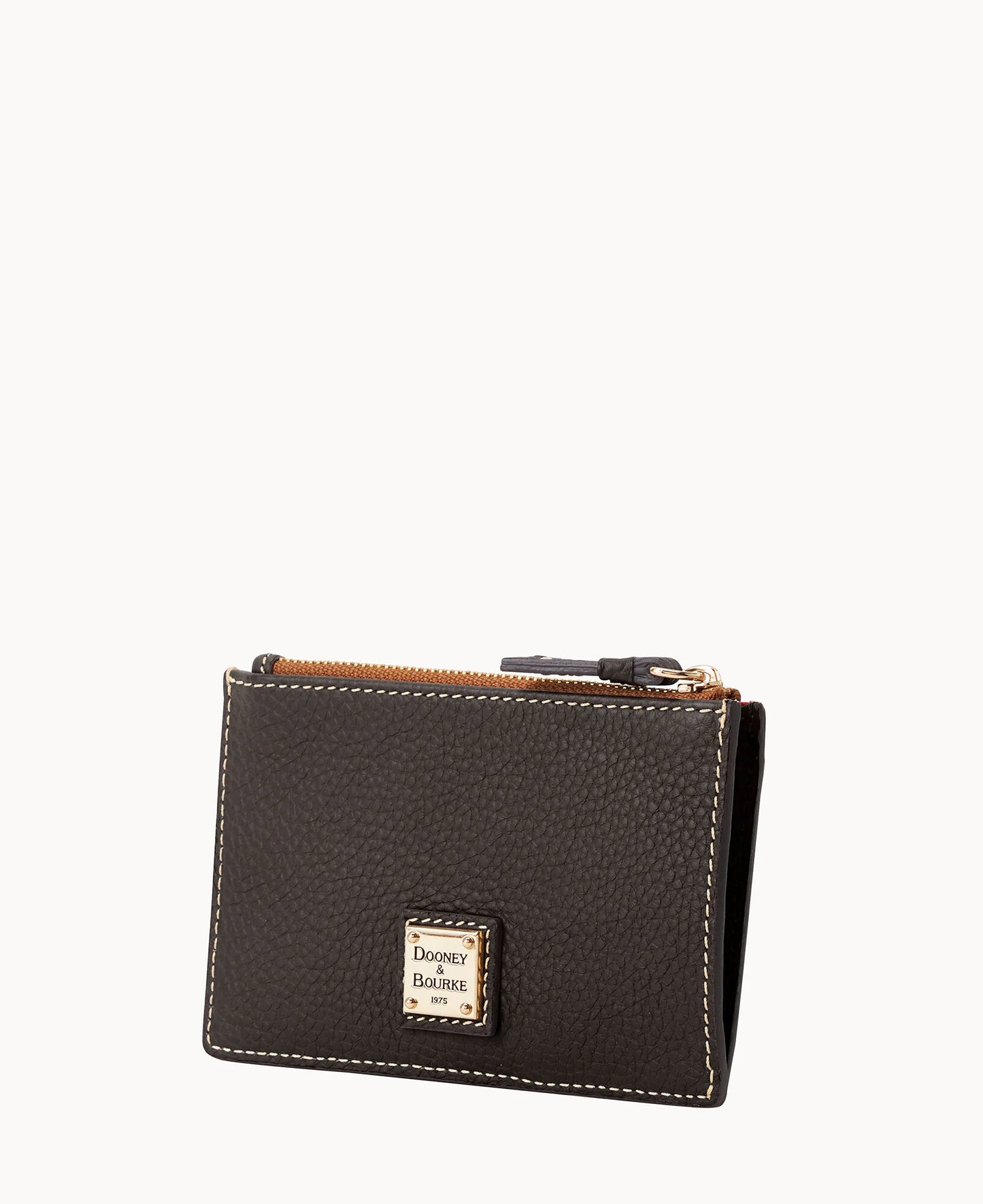 Pebble Grain Zip Credit Card Case