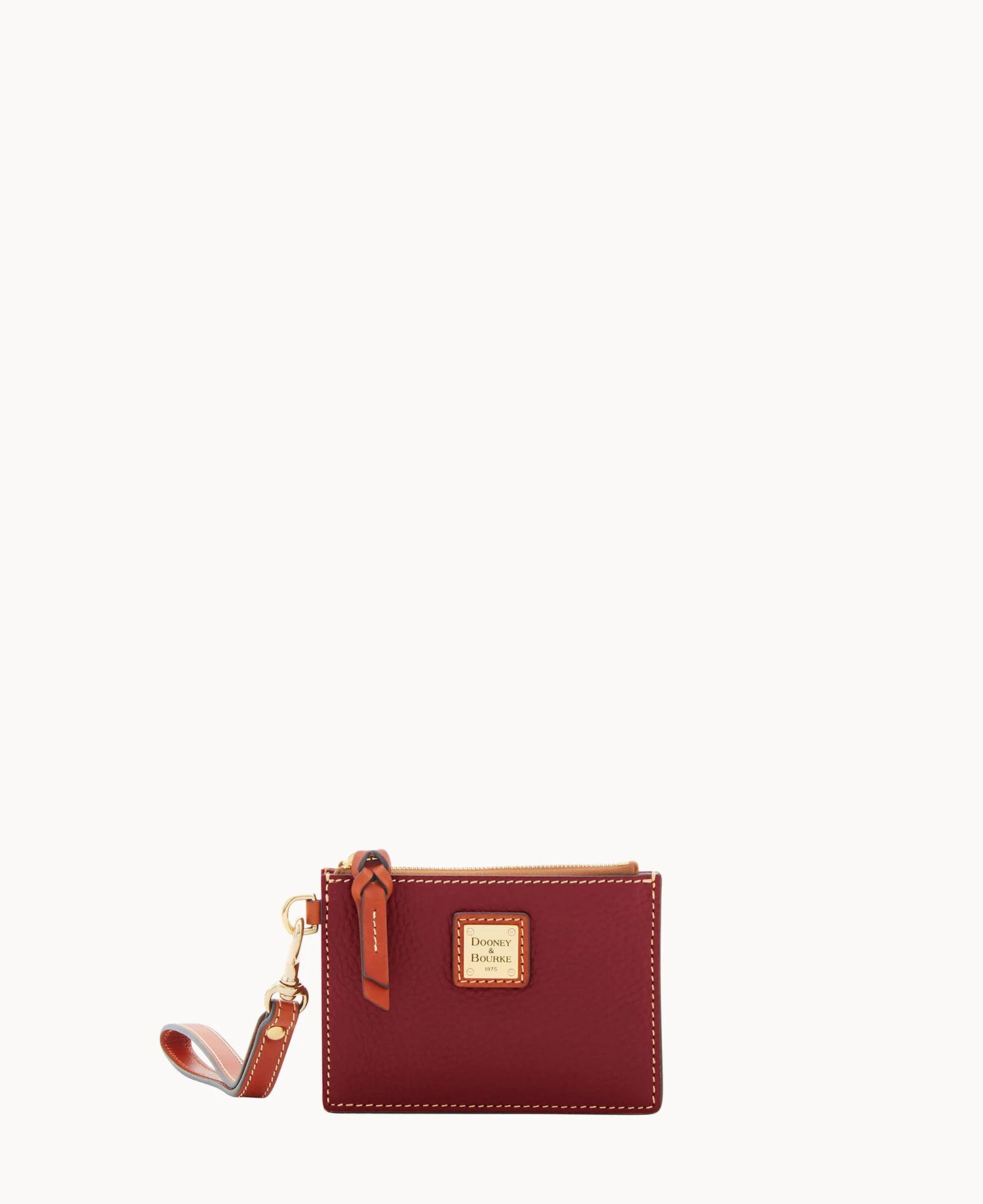 Pebble Grain Zip Top Card Case Wristlet