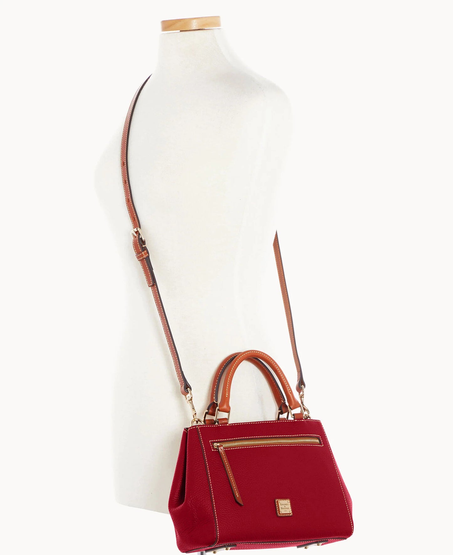Pebble Grain Small Zip Satchel