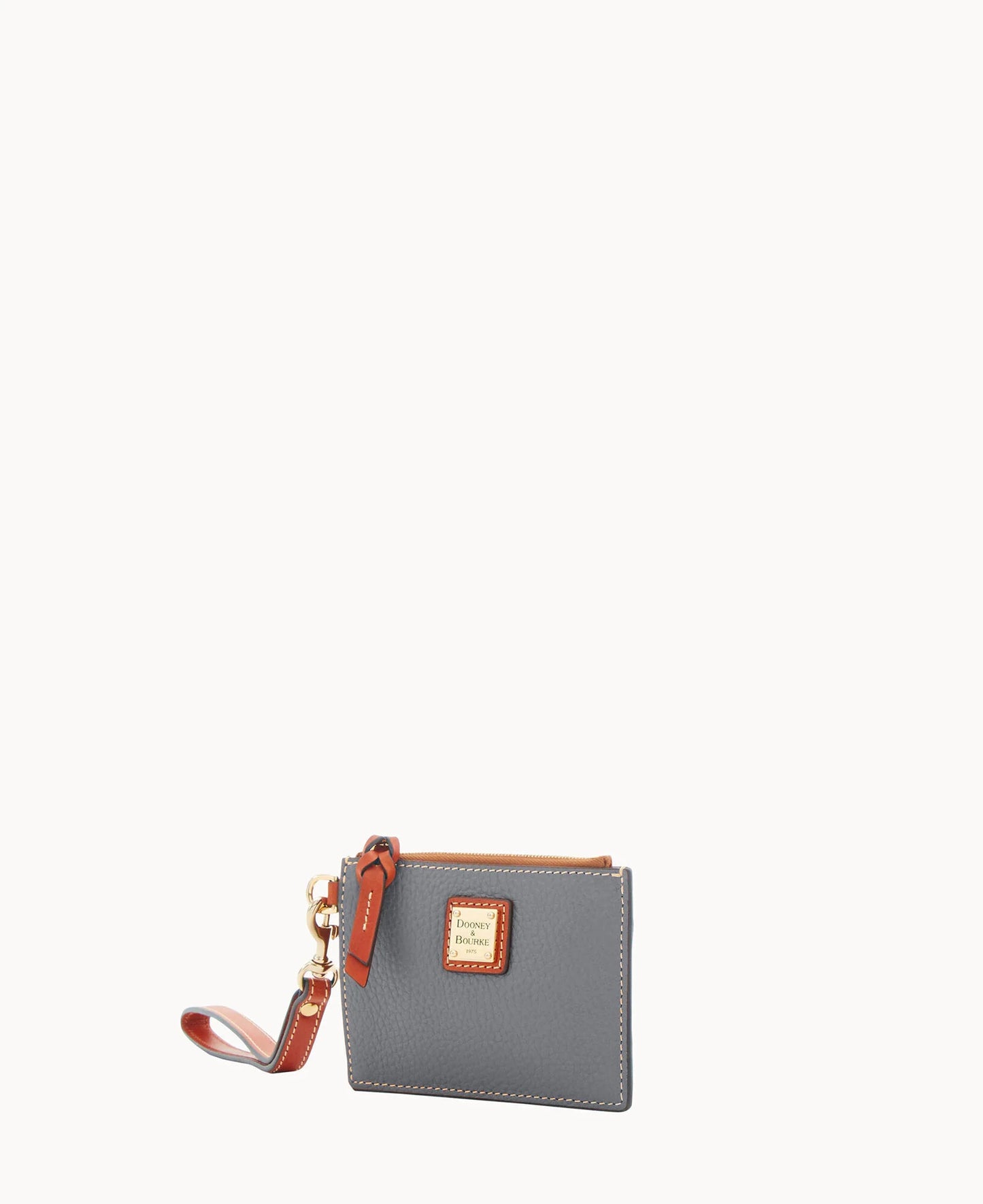 Pebble Grain Zip Top Card Case Wristlet
