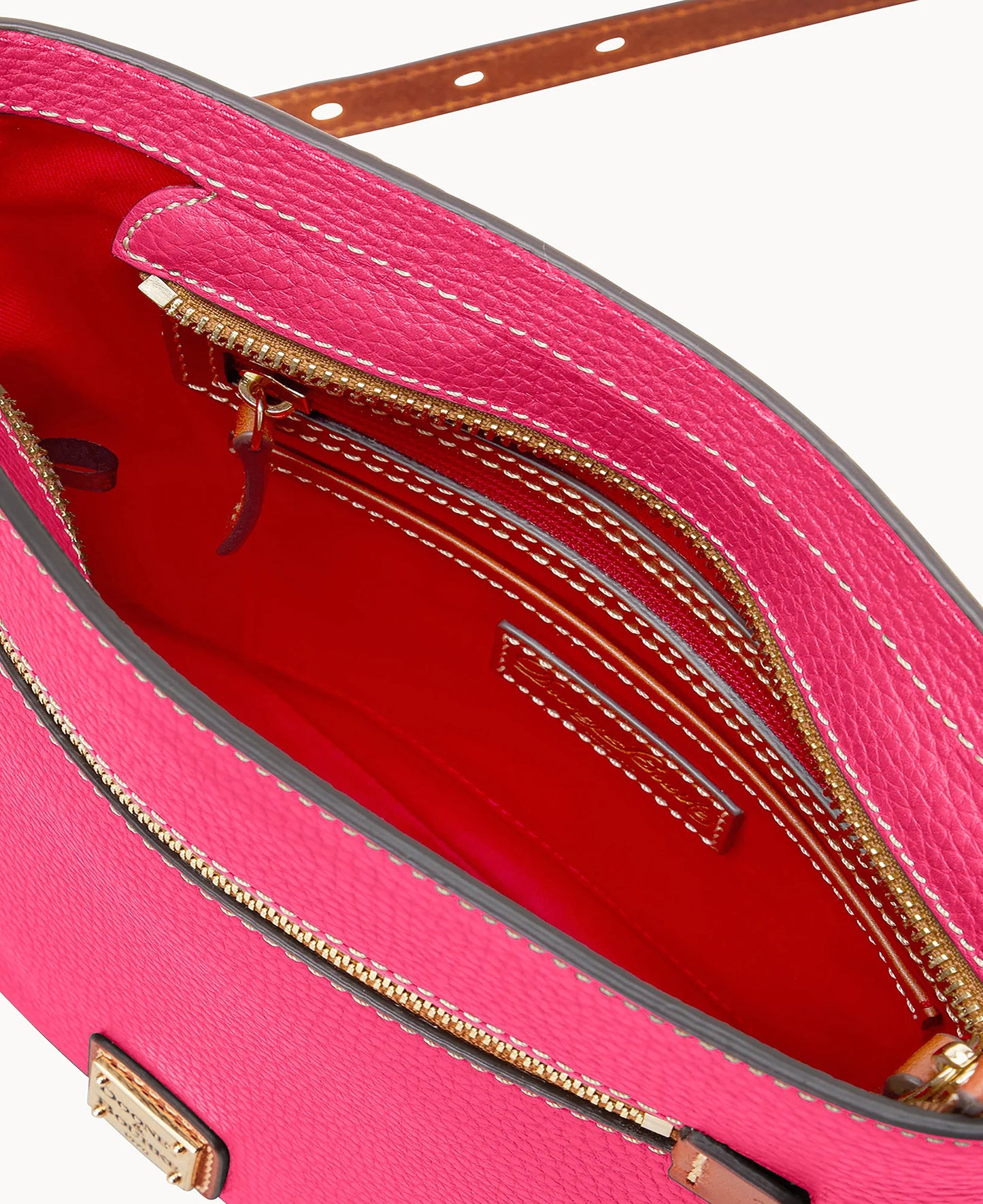Pebble Grain Zip Crossbody