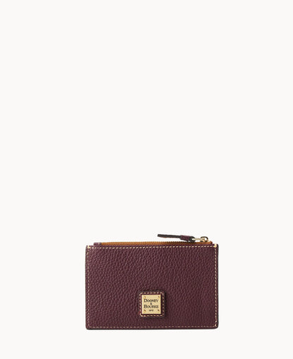 Pebble Grain Zip Credit Card Case