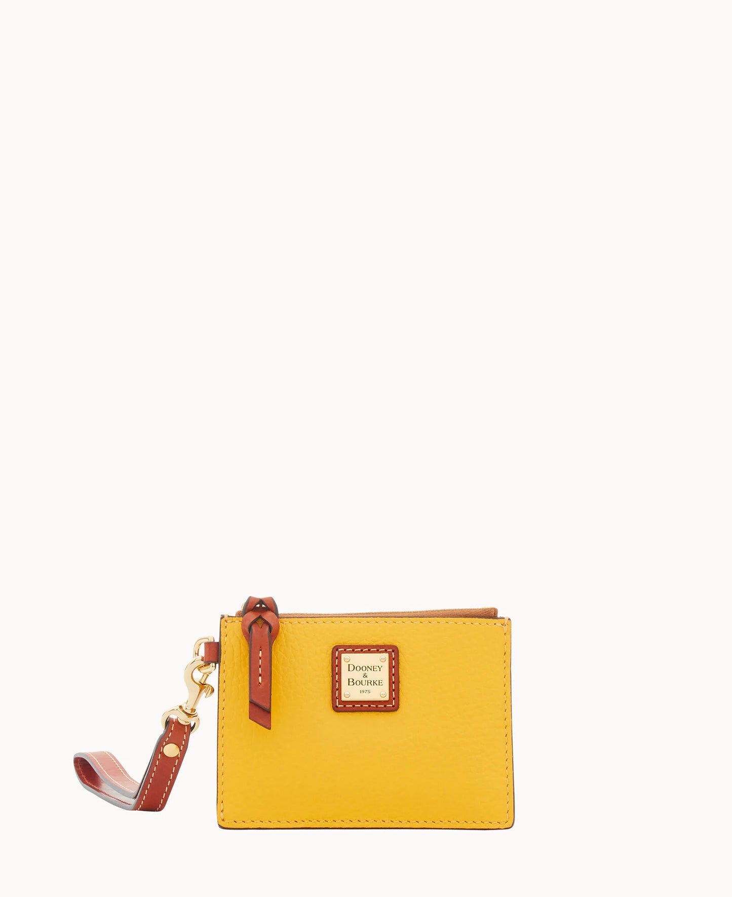 Pebble Grain Zip Top Card Case Wristlet