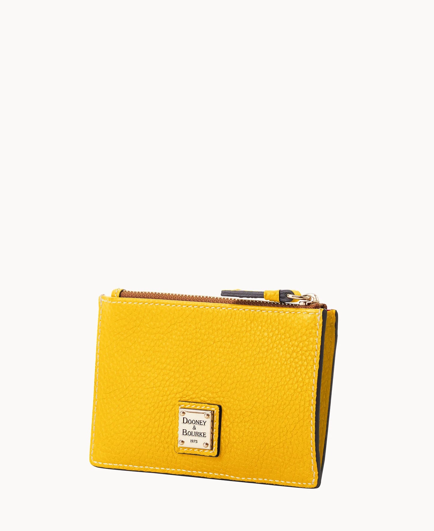 Pebble Grain Zip Credit Card Case