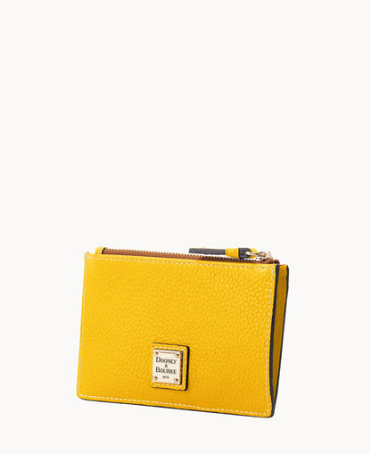 Pebble Grain Zip Credit Card Case