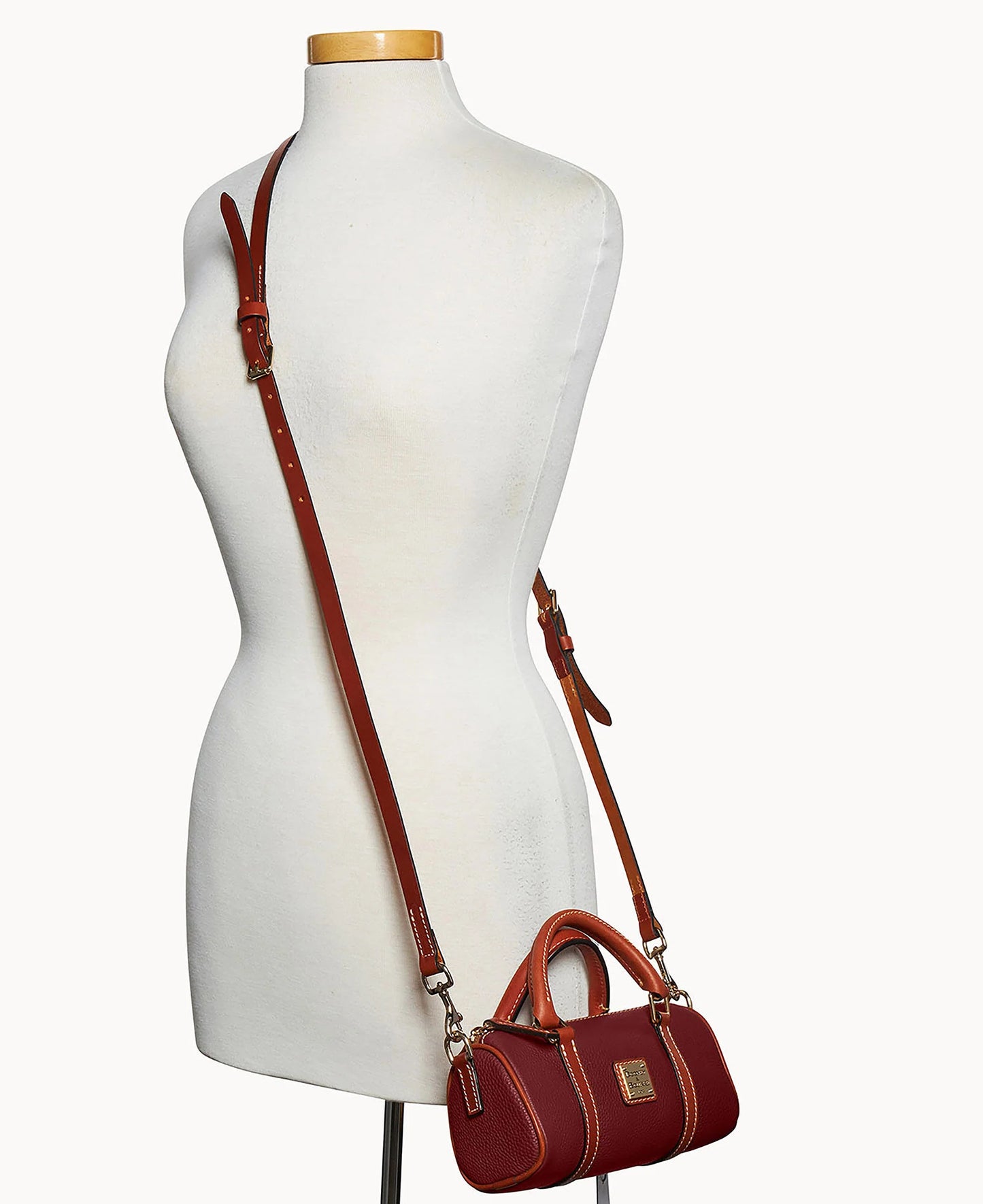 Pebble Grain Crossbody Barrel Satchel 20
