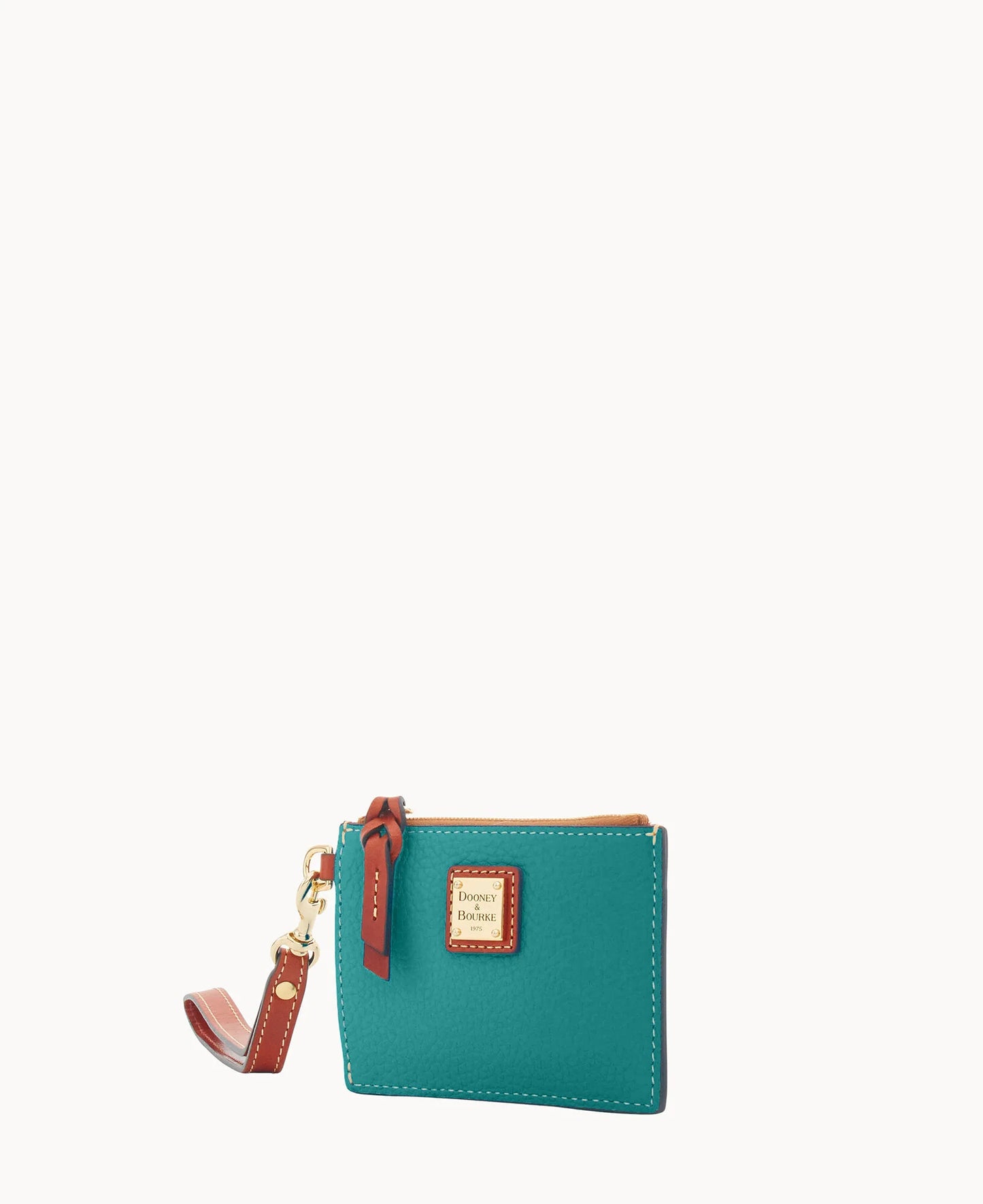 Pebble Grain Zip Top Card Case Wristlet