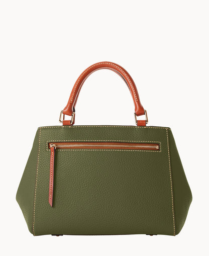 Pebble Grain Small Zip Satchel
