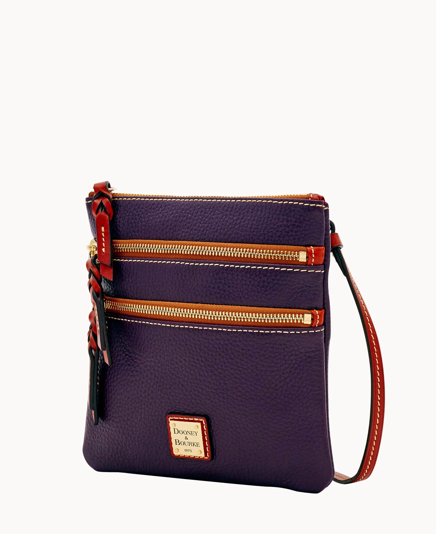 Pebble Grain North South Triple Zip
