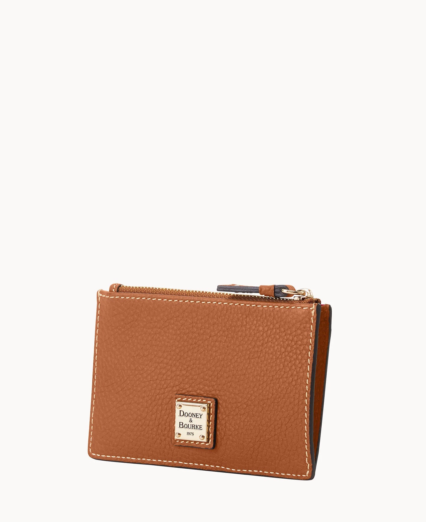 Pebble Grain Zip Credit Card Case