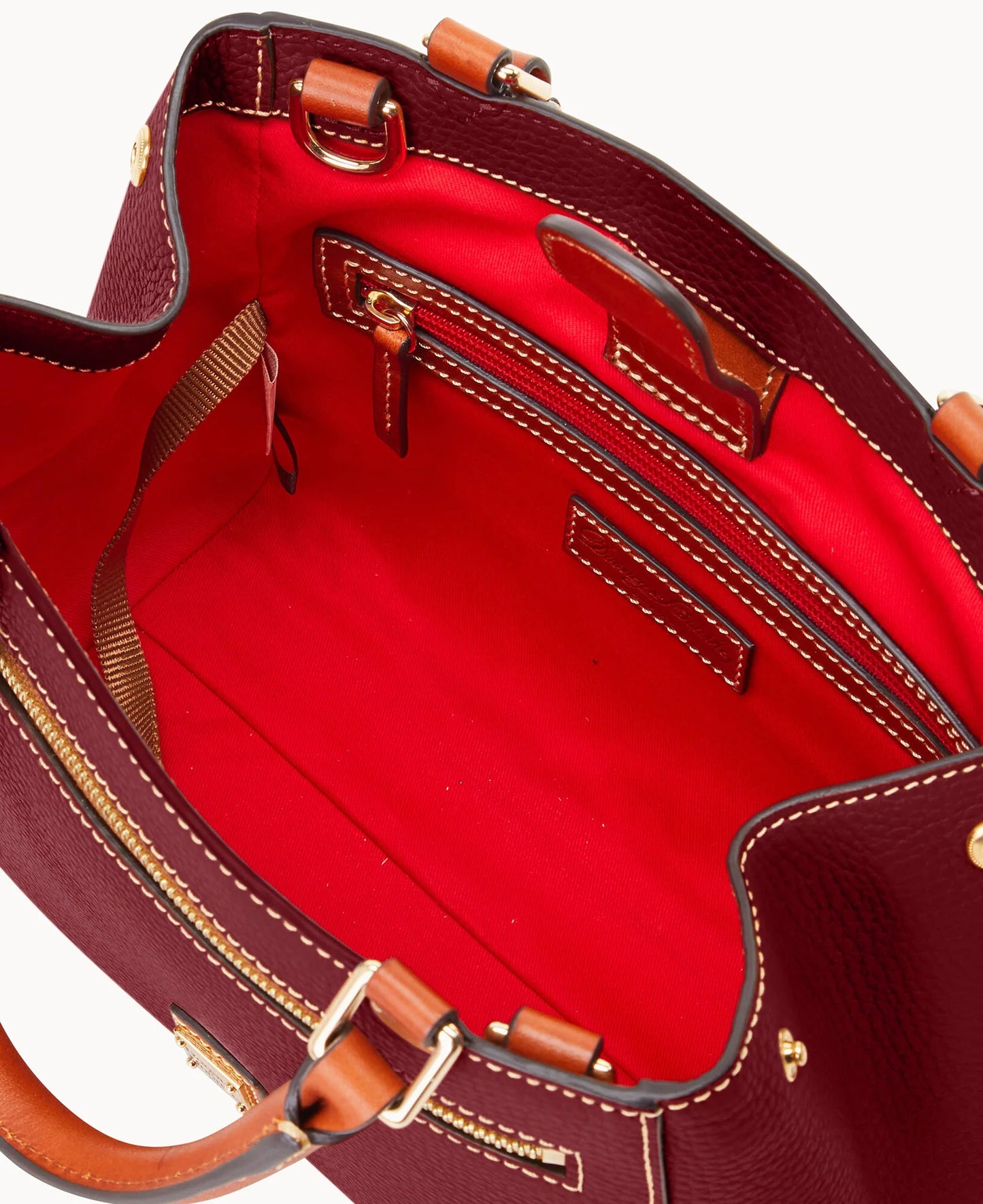 Pebble Grain Small Zip Satchel