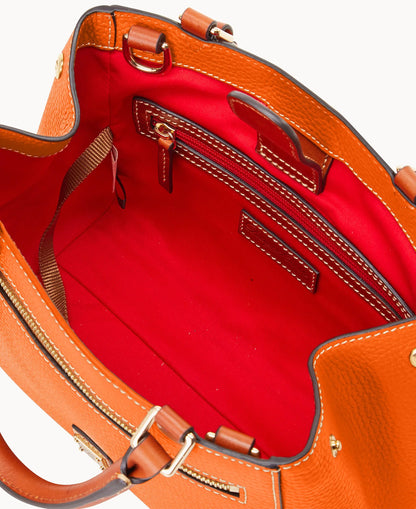 Pebble Grain Small Zip Satchel