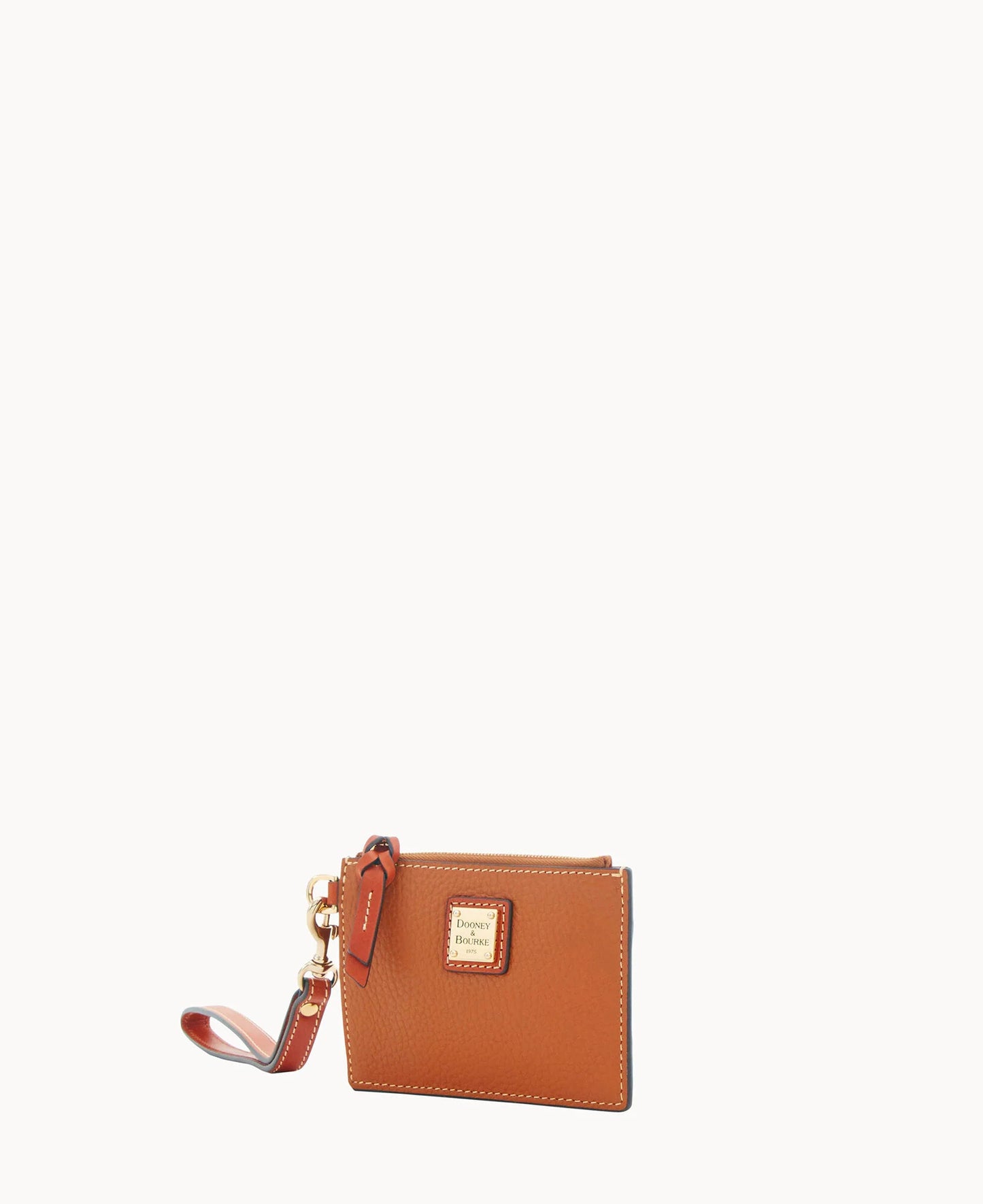 Pebble Grain Zip Top Card Case Wristlet