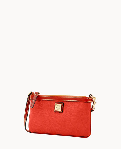 Pebble Grain Large Slim Wristlet