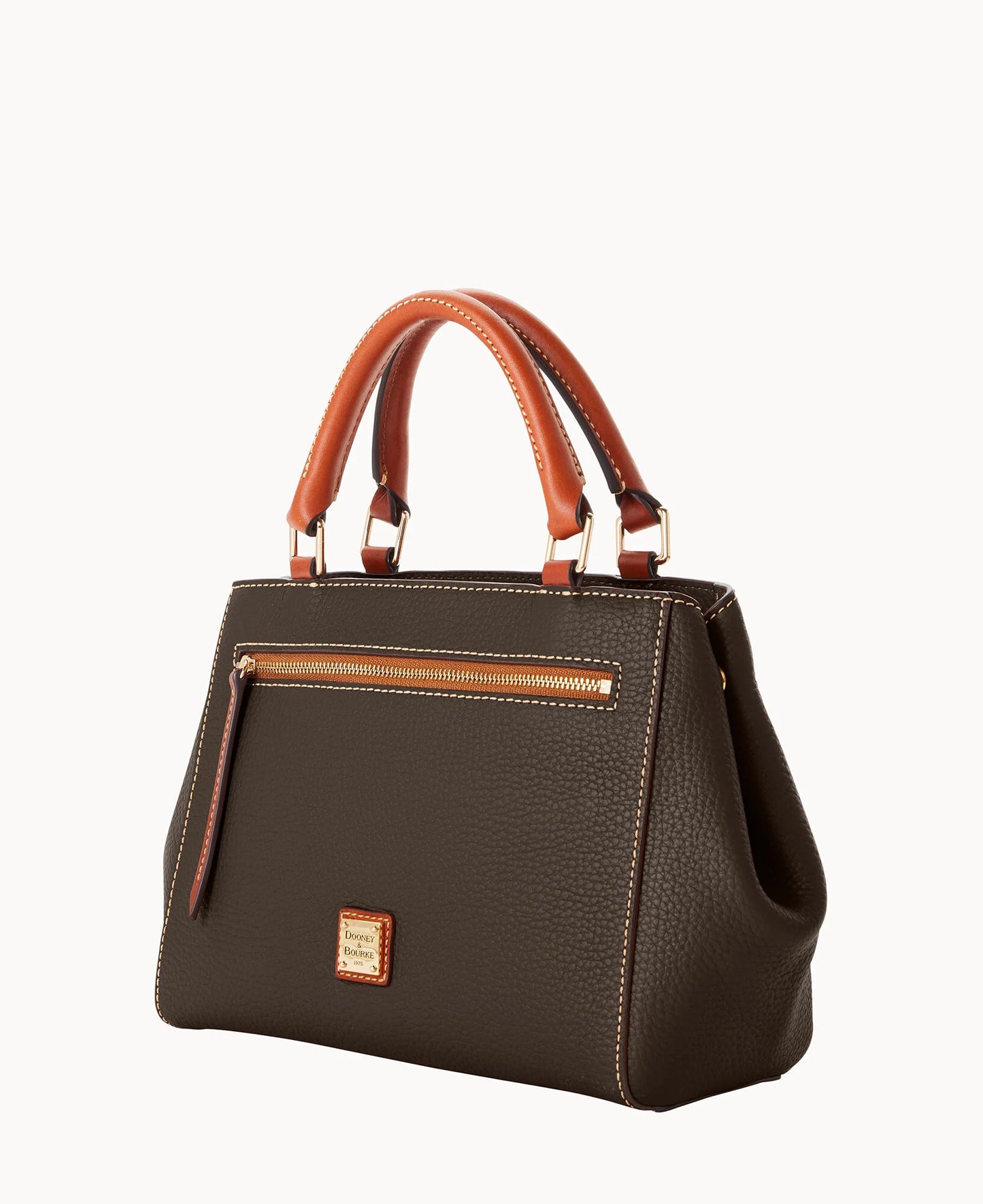 Pebble Grain Small Zip Satchel