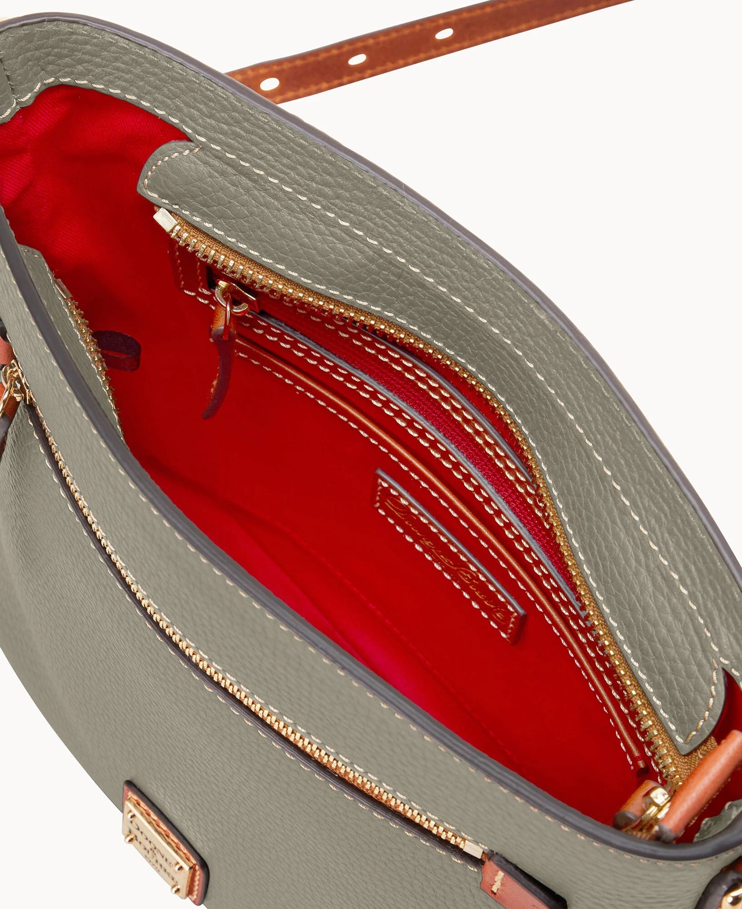 Pebble Grain Zip Crossbody