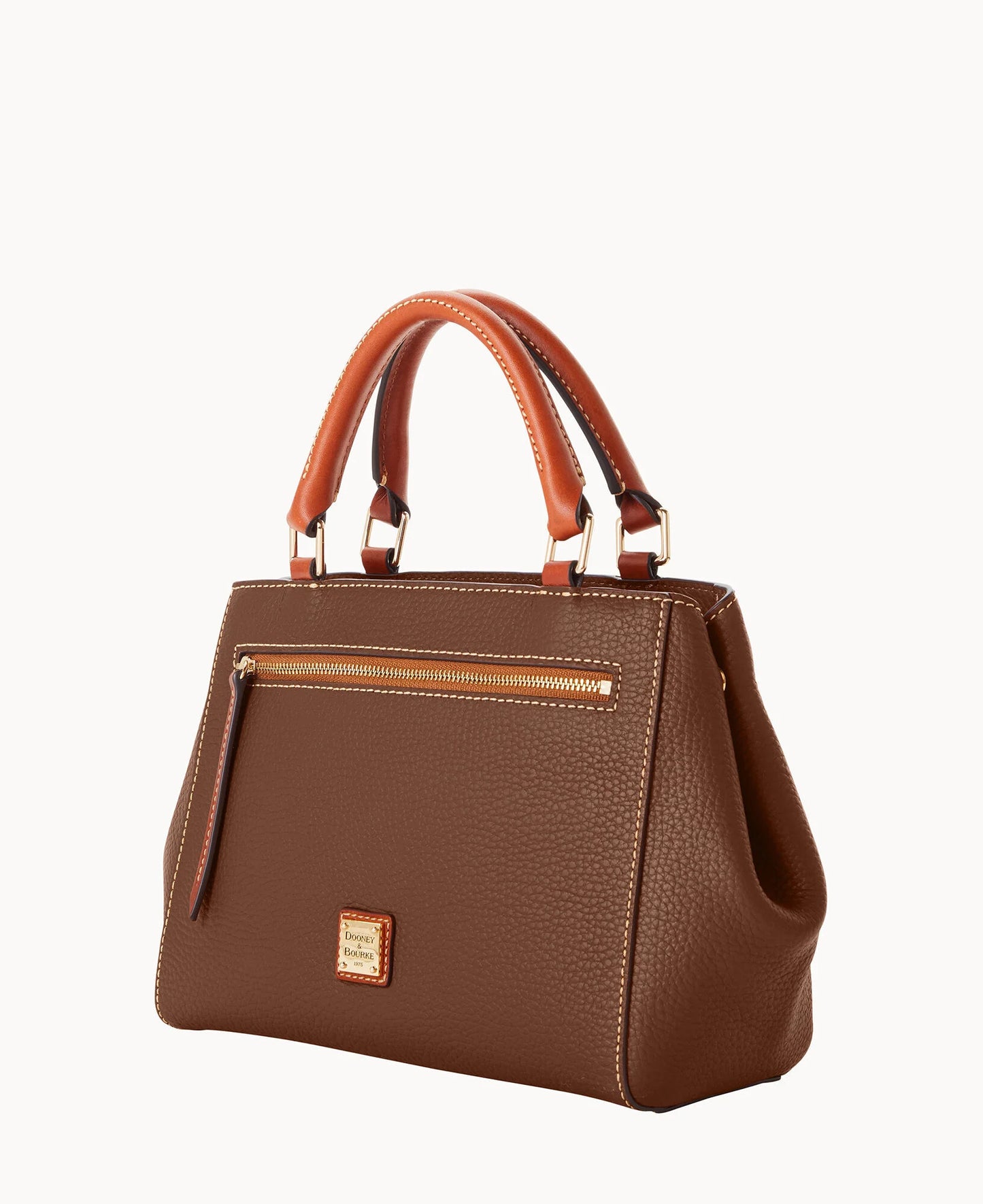 Pebble Grain Small Zip Satchel