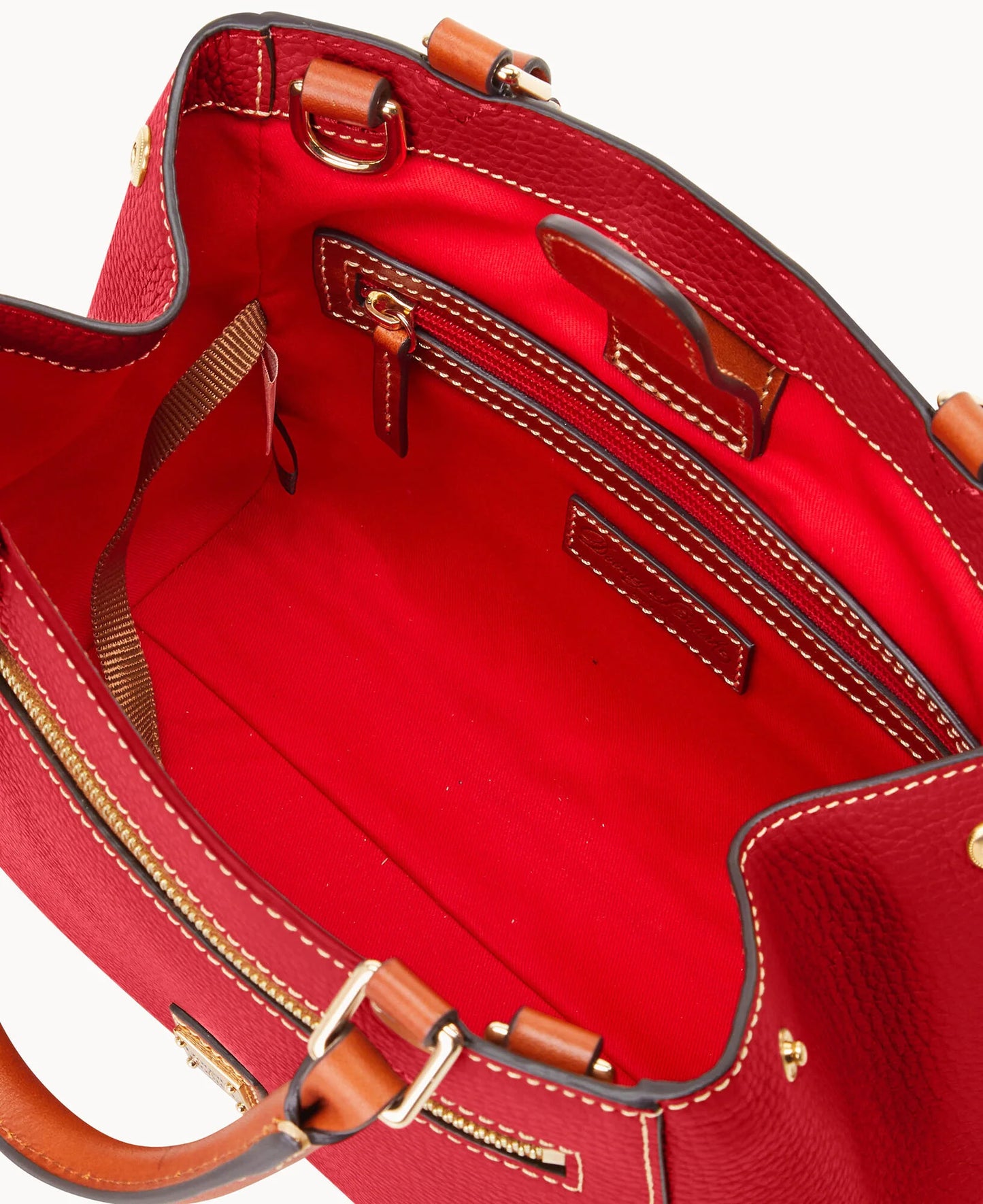 Pebble Grain Small Zip Satchel