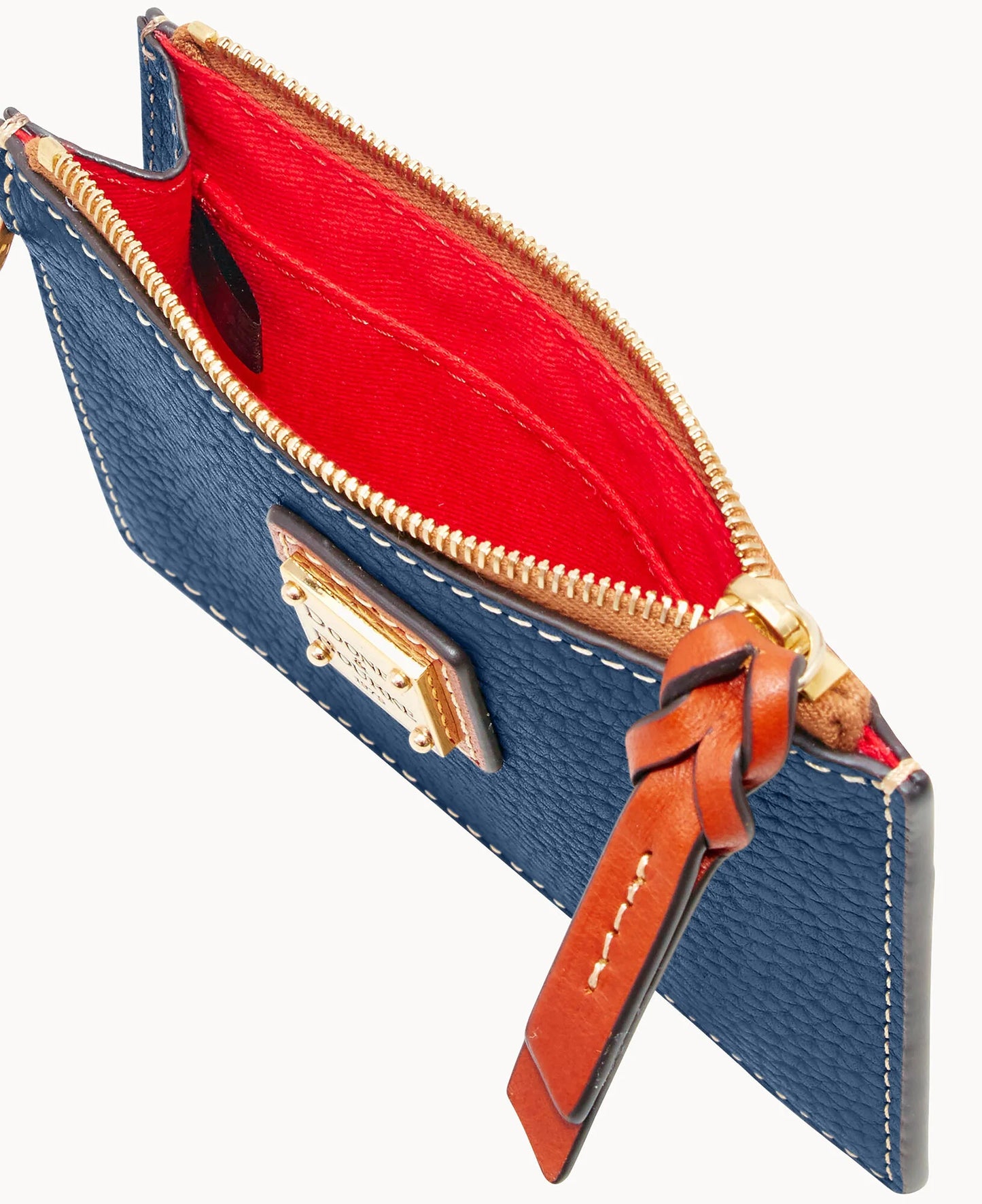 Pebble Grain Zip Top Card Case Wristlet