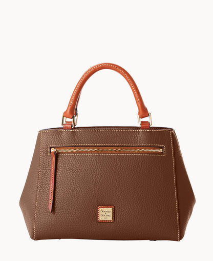 Pebble Grain Small Zip Satchel