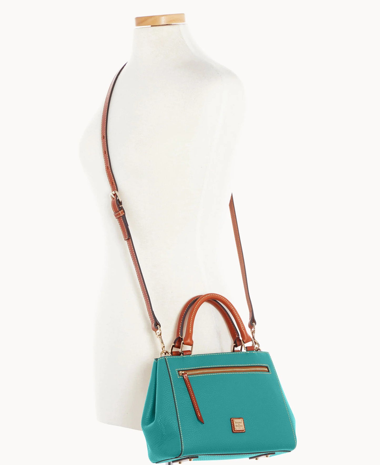 Pebble Grain Small Zip Satchel