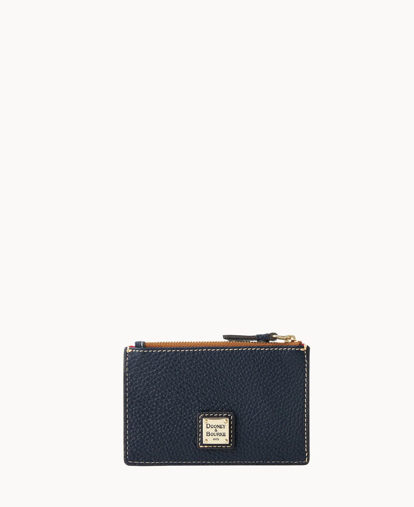 Pebble Grain Zip Credit Card Case