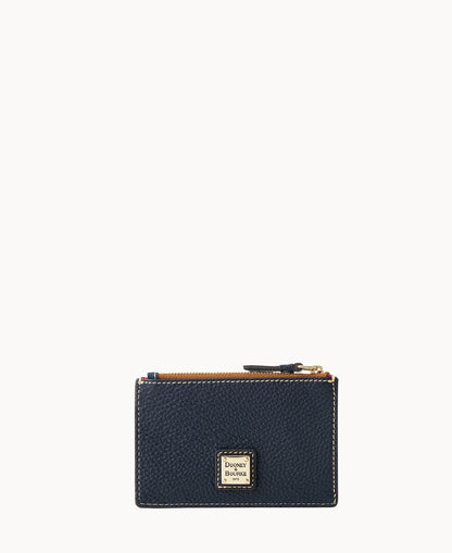 Pebble Grain Zip Credit Card Case