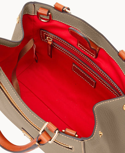 Pebble Grain Small Zip Satchel