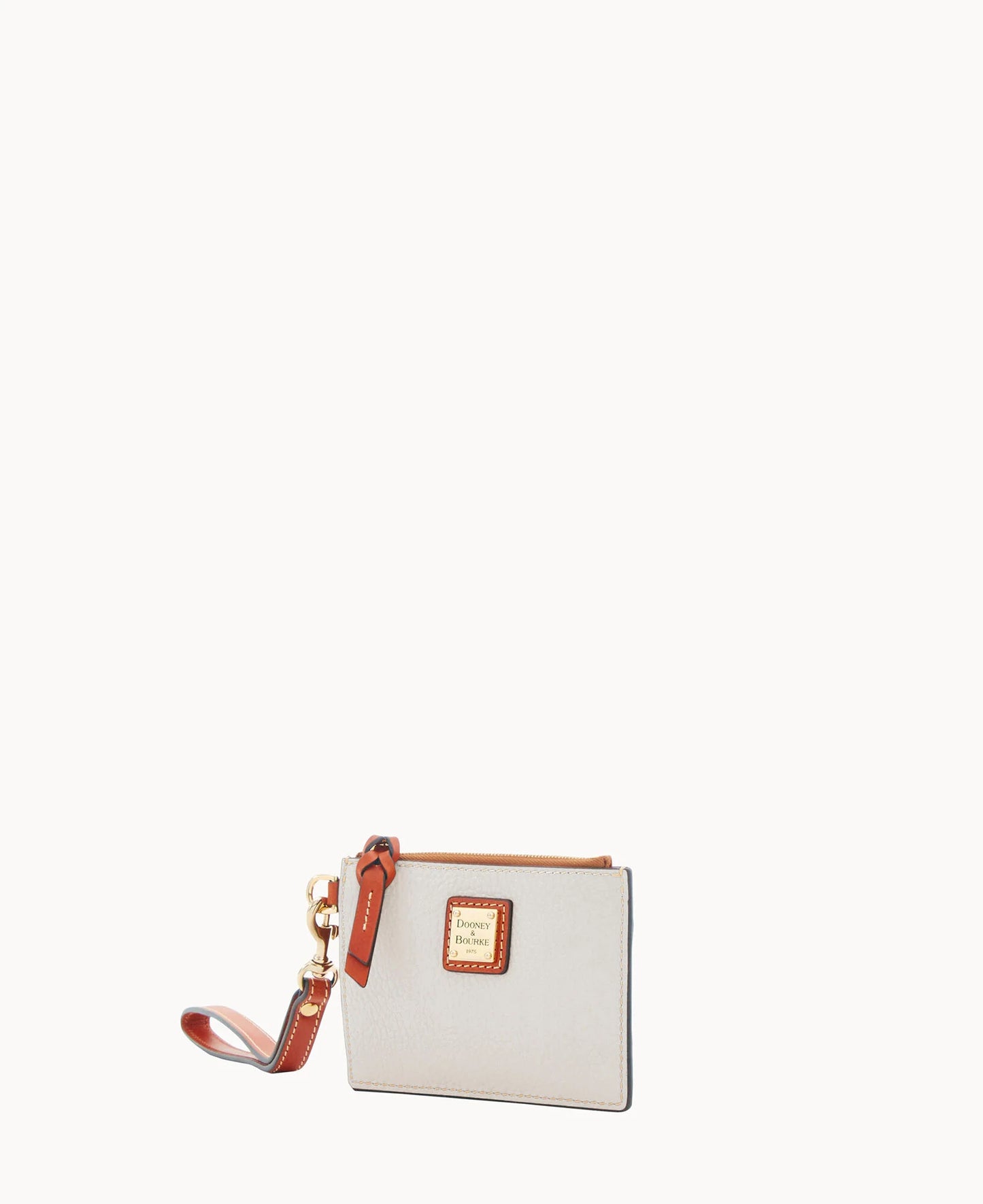 Pebble Grain Zip Top Card Case Wristlet