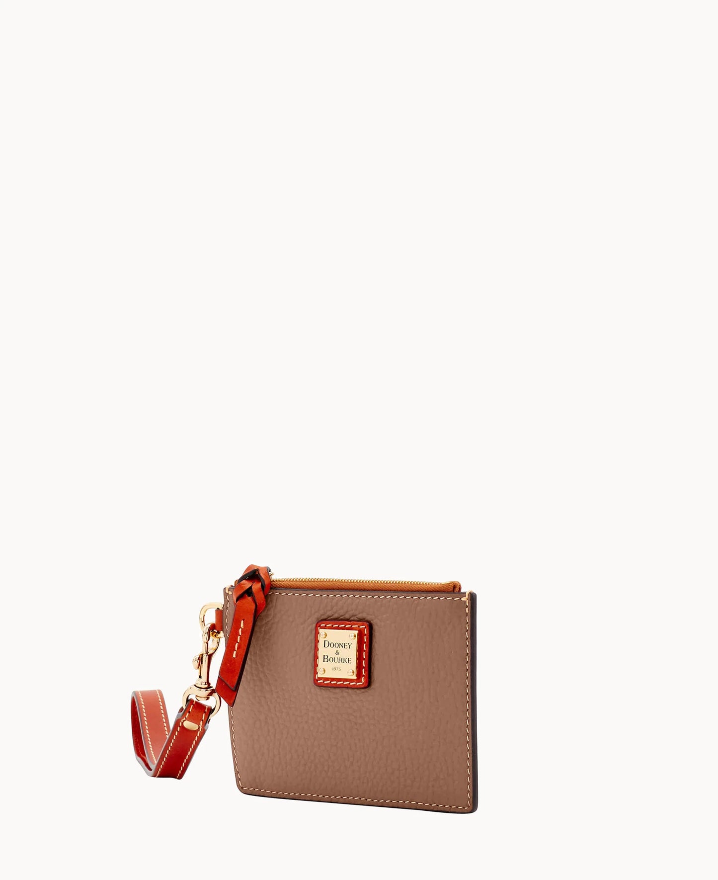 Pebble Grain Zip Top Card Case Wristlet