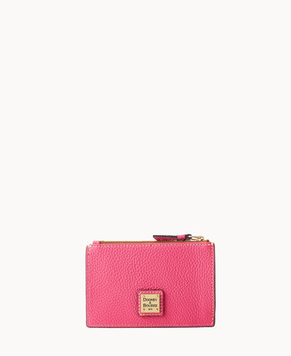 Pebble Grain Zip Credit Card Case