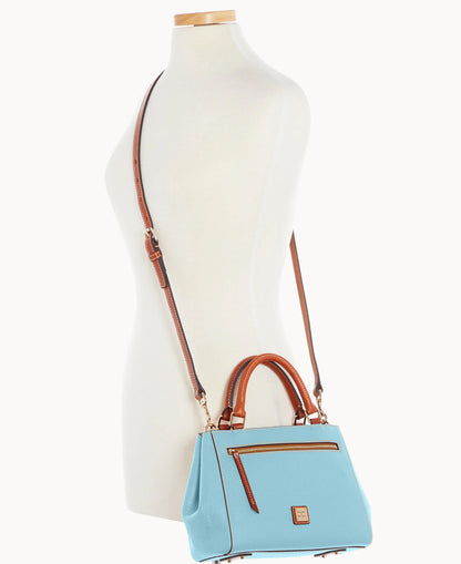 Pebble Grain Small Zip Satchel