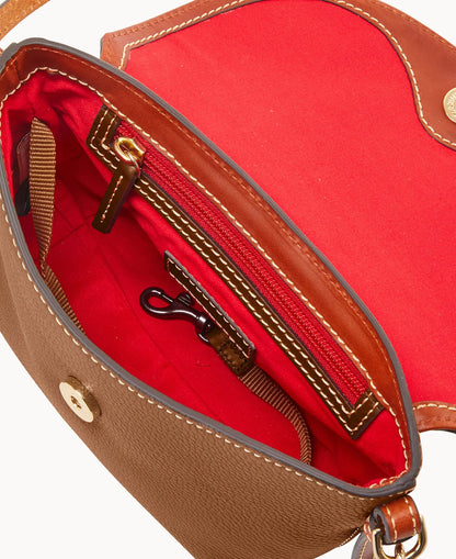 Pebble Grain Crossbody Saddle Bag