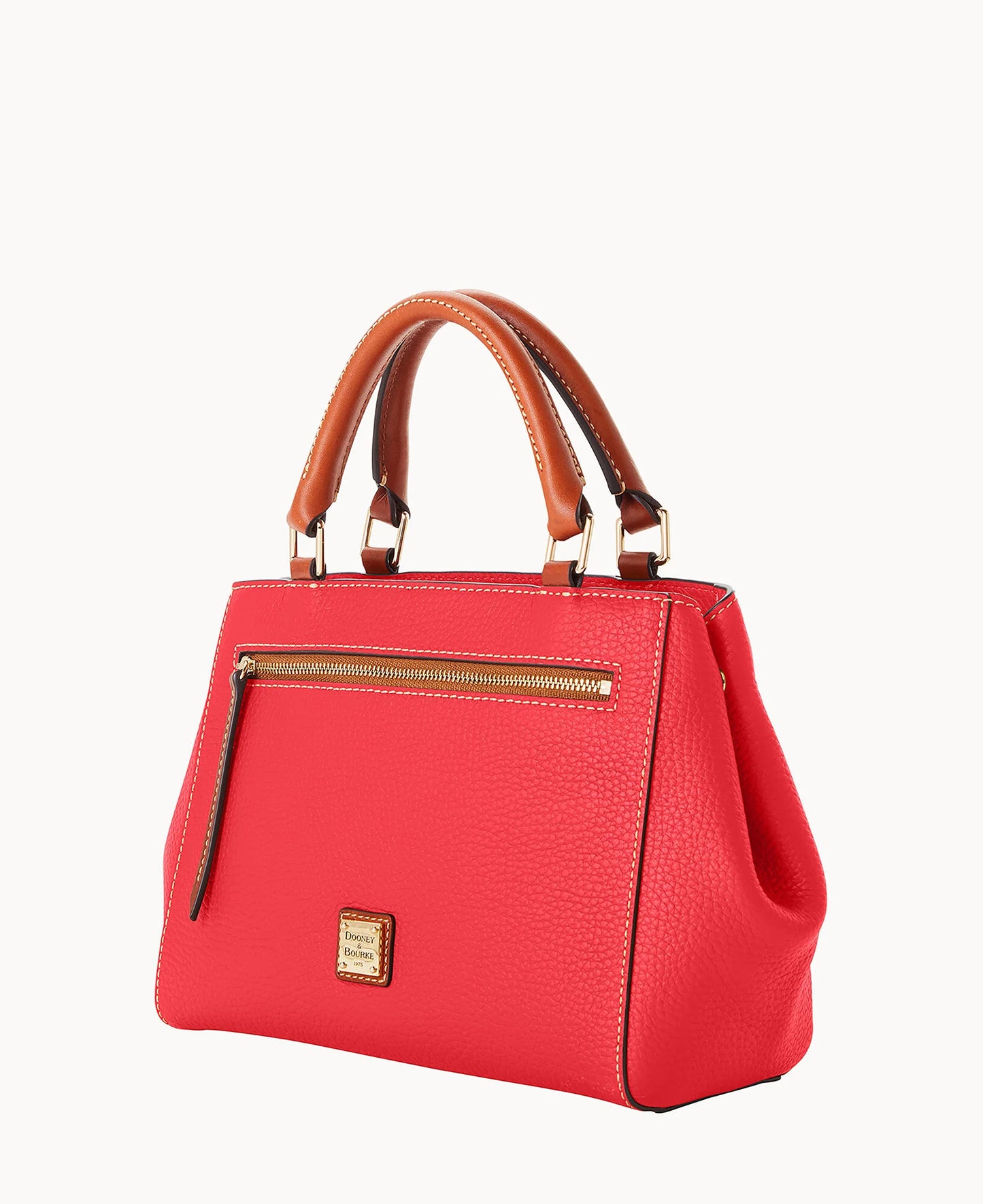 Pebble Grain Small Zip Satchel