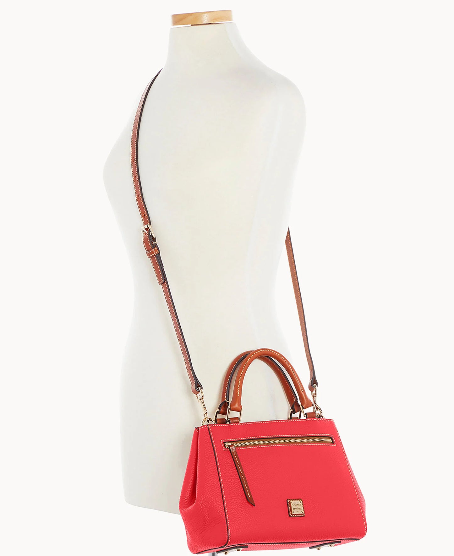 Pebble Grain Small Zip Satchel