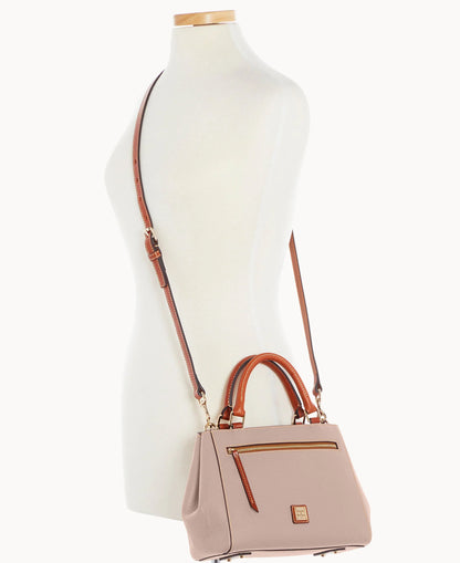 Pebble Grain Small Zip Satchel