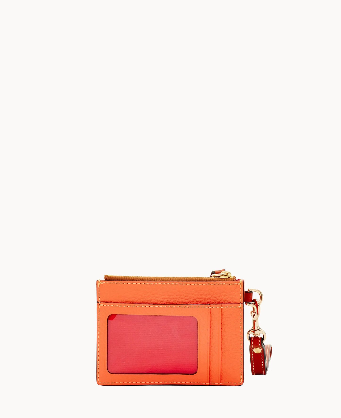 Pebble Grain Zip Top Card Case Wristlet