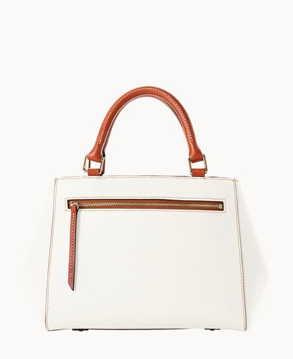 Pebble Grain Small Zip Satchel
